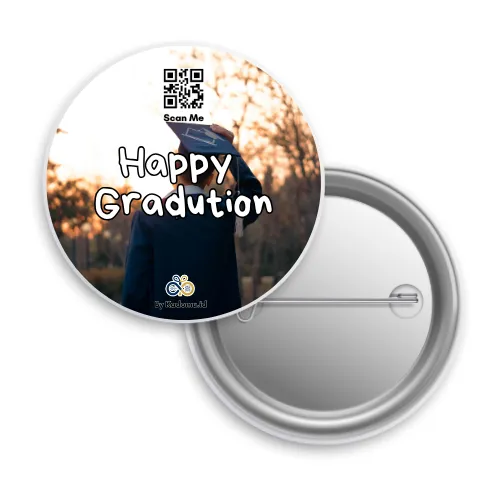 Pin Bulat Custom QR Code